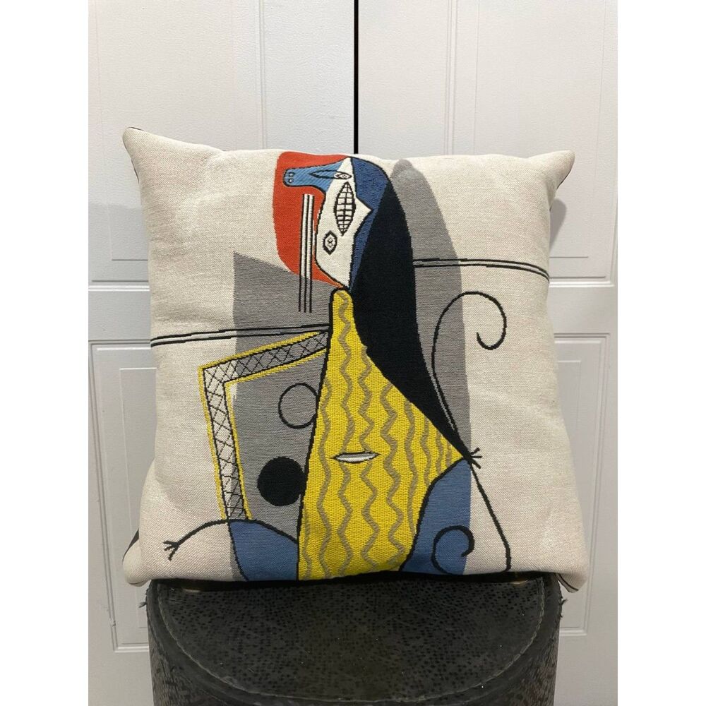 Jules Pansu Picasso Femme Dans Un Fauteuil 1927 Art Tapestry Pillow 18x18